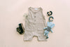 Oatmeal Cropped Linen Baby Romper